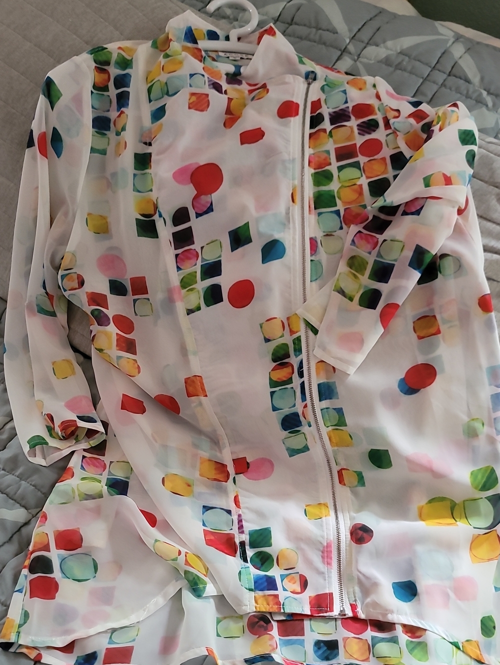 Adore Multicolor Dot Print White Dress Top